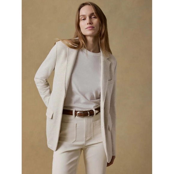 Faherty Inlet Knit Blazer Light Oatmeal Melange M